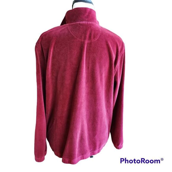 Vintage Norsport Nordstrom Velour Merlot Red Track Suit Jogger Jacket Women Med - Picture 4 of 6